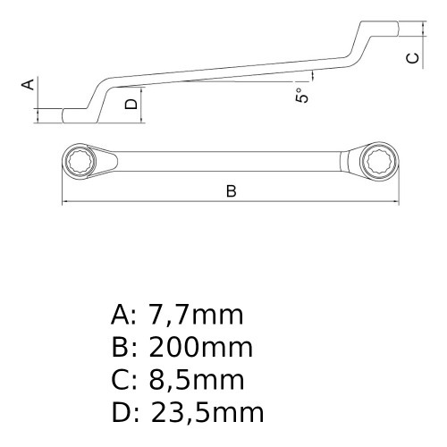 Chave estrela 10 x 11 mm a�o cromo van�dio 
