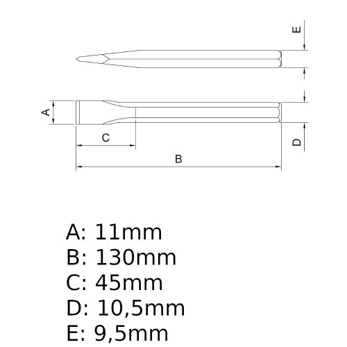 Talhadeira manual 11 x 130 mm - 44473/111