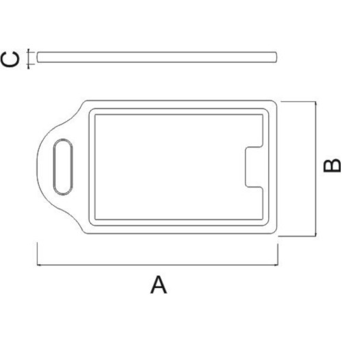 Tábua retangular com alça para churrasco Tábua retangular com alça para churrasco