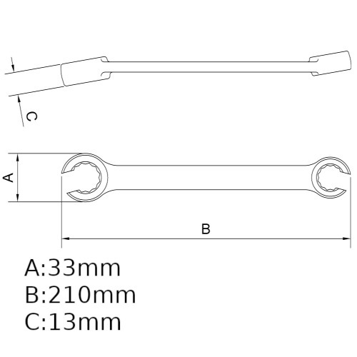 Chave estrela aberta 19 x 17 mm ao cromo vandio