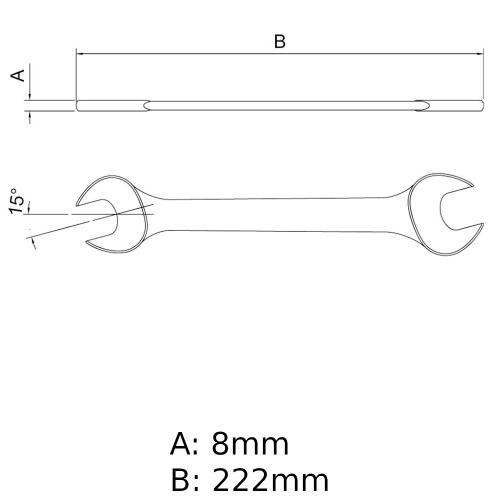 Chave fixa 20 x 22 mm a�o cromo van�dio