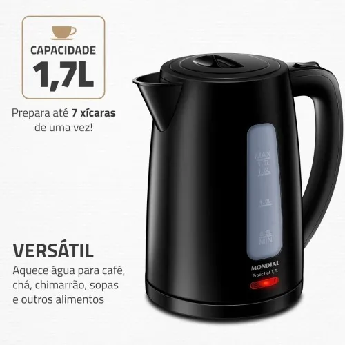 Chaleira elétrica 1,7 litros 1850 watts Pratic Hot - CE-17  110V