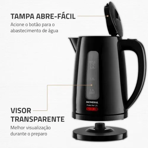 Chaleira elétrica 1,7 litros 1850 watts Pratic Hot - CE-17  110V