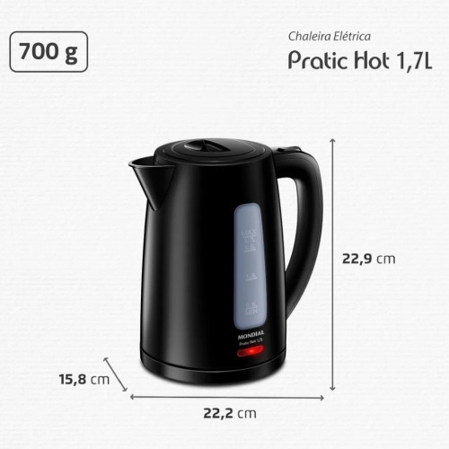 Chaleira eltrica 1,7 litros 1850 watts Pratic Hot - CE-17  110V