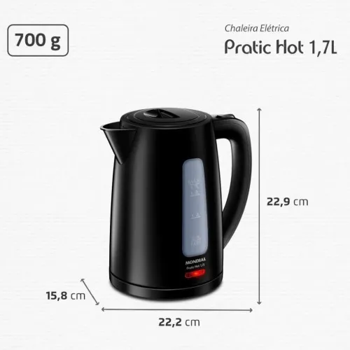 Chaleira elétrica 1,7 litros 1850 watts Pratic Hot - CE-17  110V