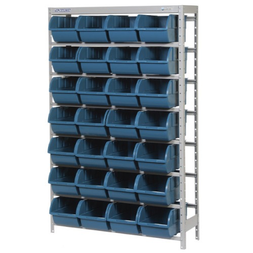 Estante metálica com 28 gavetas n° 7 azul EM28/7A Estante metálica com 28 gavetas n° 7 azul EM28/7A