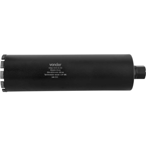 Broca coroa diamantada para perfuratriz 120 x 450 mm rosca 1.1/4