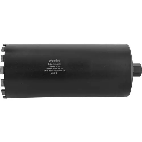 Broca coroa diamantada para perfuratriz 180 x 450 mm rosca 1.1/4
