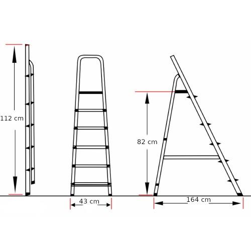 Escada de alumnio 5 degraus residencial - Prtica