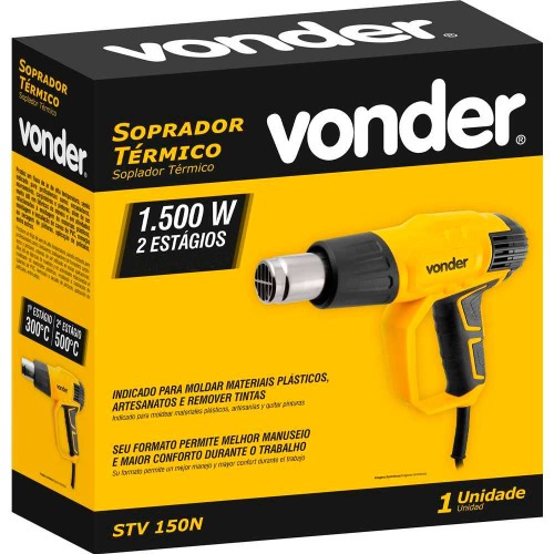 Soprador térmico 1500W 300 a 500 °C 2 estágios com acessórios  - STV 150N  110V Soprador térmico 1500W 300 a 500 °C 2 estágios com acessórios  - STV 150N  110V