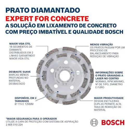 Rebolo diamantado 115 mm segmentado - Expert for Concrete