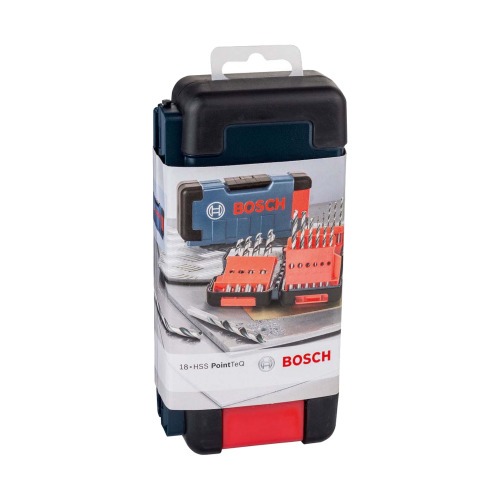 Jogo de brocas para metal 1 a 10 mm 18 pe�as com estojo - HSS-PointTeQ