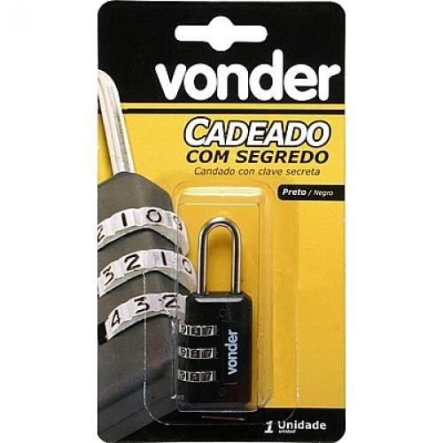 Cadeado em lat�o preto com segredo 