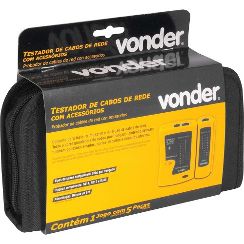 Testador de cabos de rede RJ11 / RJ12 / RJ45 com acess�rios 