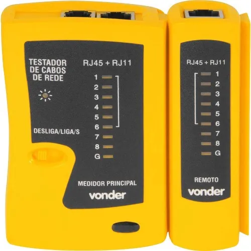 Testador de cabos de rede RJ11 / RJ12 / RJ45 com acessórios 