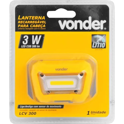 Lanterna recarregável para cabeça LED COB - LCV 300