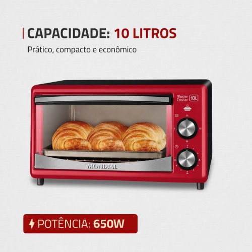 Forno elétrico 650 watts 10 Litros Master Cooker - FR-20 110V Forno elétrico 650 watts 10 Litros Master Cooker - FR-20 110V