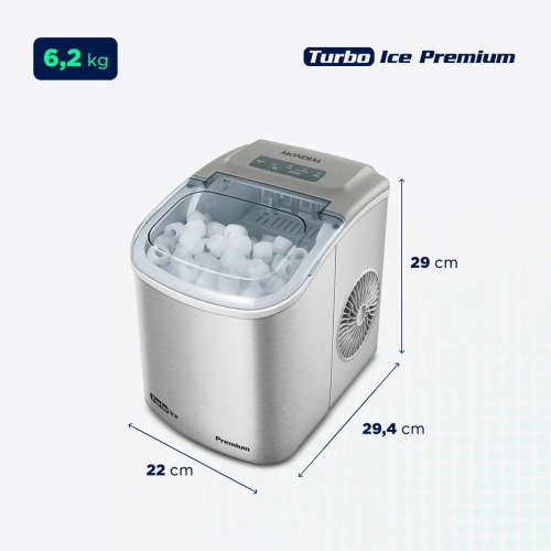 Máquina de Gelo 12 kg Turbo Ice Premium cinza MG-12-GI   110V Máquina de Gelo 12 kg Turbo Ice Premium cinza MG-12-GI   110V