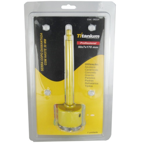 Serra copo diamantada 50 mm com haste encaixe 3/8 Serra copo diamantada 50 mm com haste encaixe 3/8