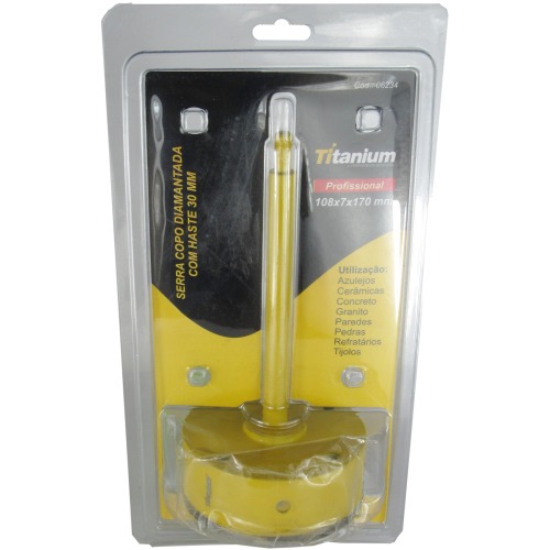 Serra copo diamantada 108 mm com haste encaixe 3/8