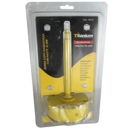 Serra copo diamantada 110 mm com haste encaixe 3/8 Serra copo diamantada 110 mm com haste encaixe 3/8