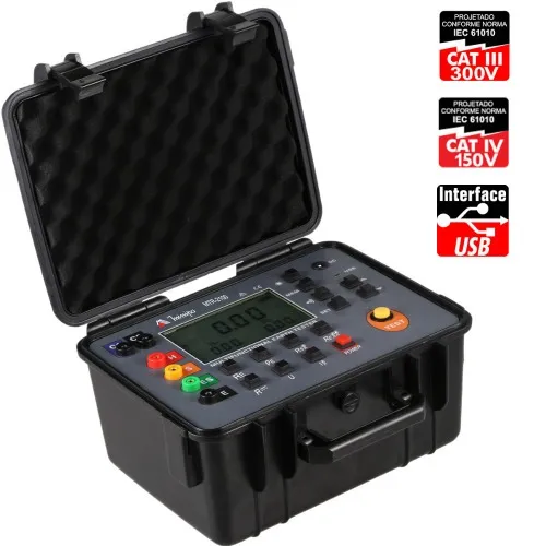 Terrômetro digital multifunção LCD 4 digitos CAT III 300V CAT IV 150V -MTR-2100