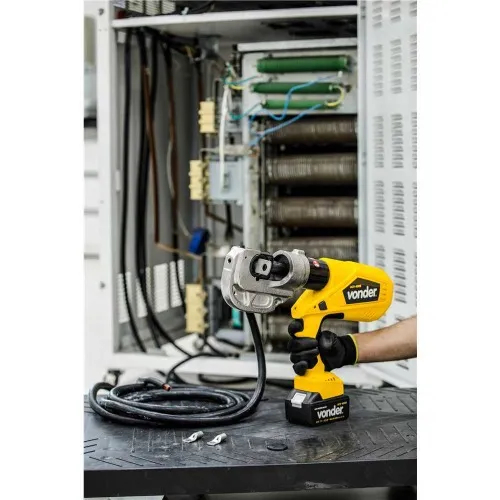 Alicate crimpador hidráulico a bateria 18V com 2 baterias e acessórios - ACV 400B  110V/220V