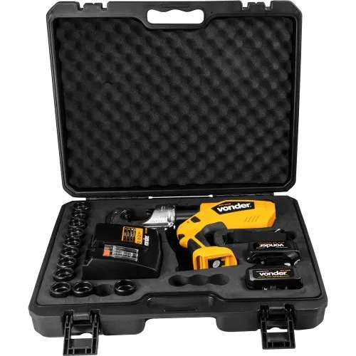 Alicate crimpador hidráulico a bateria 18V com 2 baterias e acessórios - ACV 400B  110V/220V