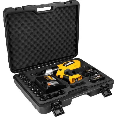 Alicate crimpador hidráulico a bateria 18V com 2 baterias e acessórios - ACV 400B  110V/220V