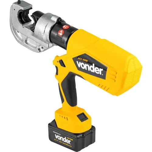 Alicate crimpador hidráulico a bateria 18V com 2 baterias e acessórios - ACV 400B  110V/220V