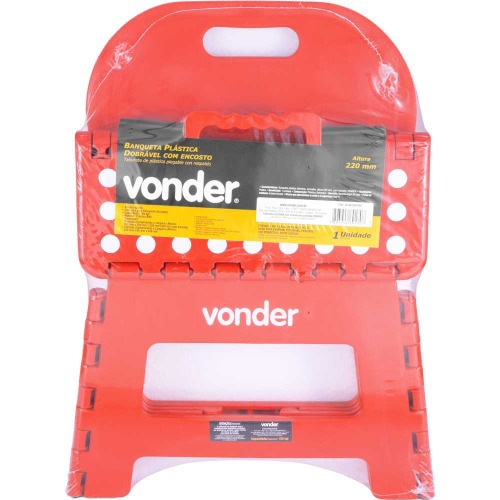 Banqueta plástica dobrável altura 220 mm com encosto Banqueta plástica dobrável altura 220 mm com encosto