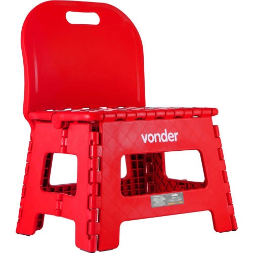 Banqueta plástica dobrável altura 220 mm com encosto Banqueta plástica dobrável altura 220 mm com encosto