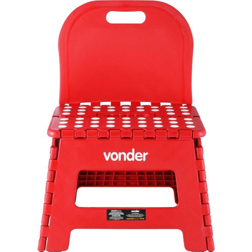 Banqueta plástica dobrável altura 220 mm com encosto Banqueta plástica dobrável altura 220 mm com encosto