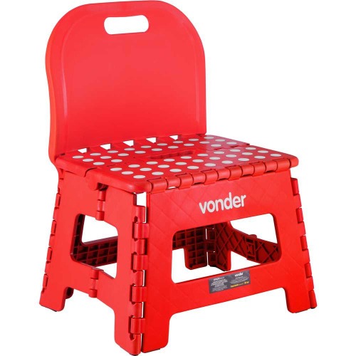 Banqueta plástica dobrável altura 220 mm com encosto Banqueta plástica dobrável altura 220 mm com encosto