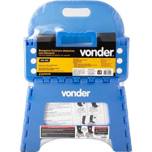 Banqueta plástica dobrável altura 220 mm com encosto Banqueta plástica dobrável altura 220 mm com encosto