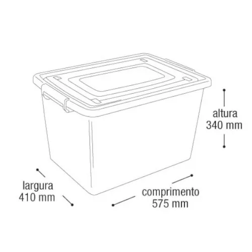 Caixa organizadora tampa com trava 56 litros - 25793 - Arqplast