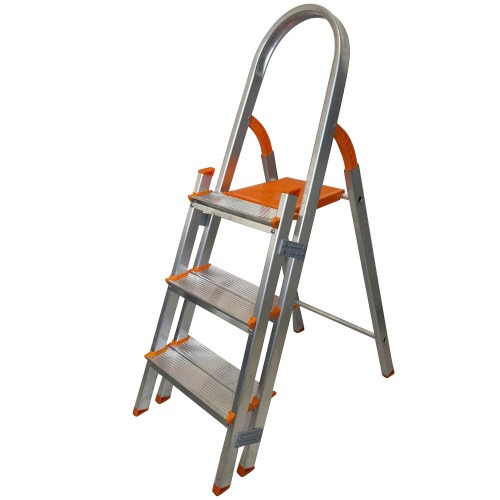 Escada de alumínio com 3 degraus duplos residencial - EMD003 Escada de alumínio com 3 degraus duplos residencial - EMD003