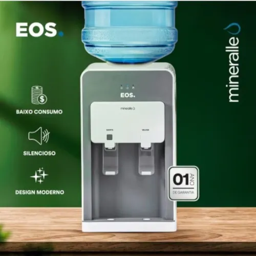 Bebedouro de mesa eletrônico Quente e Frio cinza  Mineralle - EBE02QS  110V