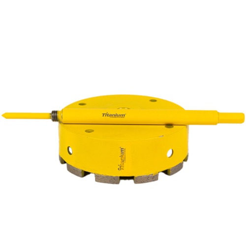 Serra copo diamantada 130 mm com haste encaixe 3/8