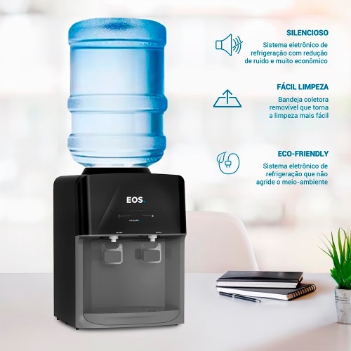 Bebedouro de mesa refrigerado eletrnico preto Mineralle - EBE03P  110V/220V