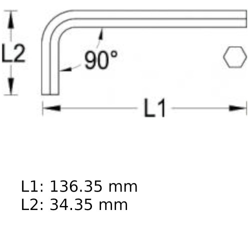 Chave allen longa 1/4