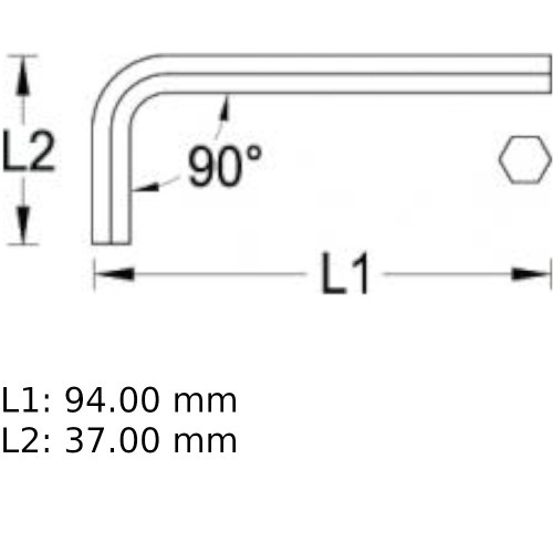 Chave allen 6 mm aço cromo vanádio - 42 Chave allen 6 mm aço cromo vanádio - 42