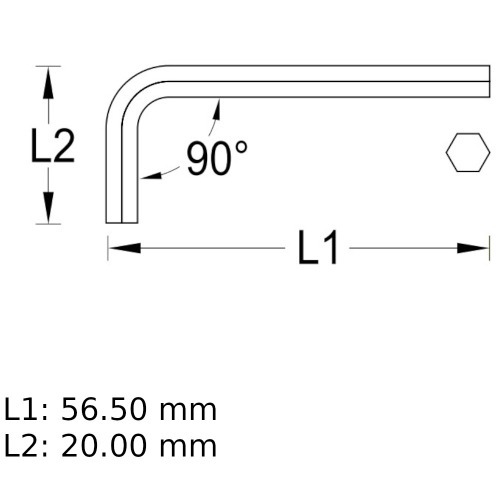 Chave allen 2,5 mm a�o cromo van�dio - 012.003