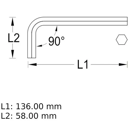 Chave allen 12 mm aço cromo vanádio - 42