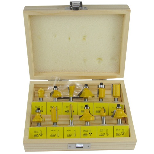 Jogo de fresas para madeira haste 8 mm com 12 peas - 05460