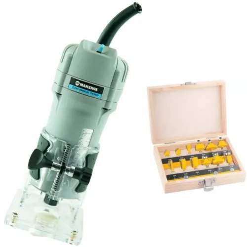 Tupia manual 500W TM.550 + Jogo de fresas para madeira com 12 peças  220V
