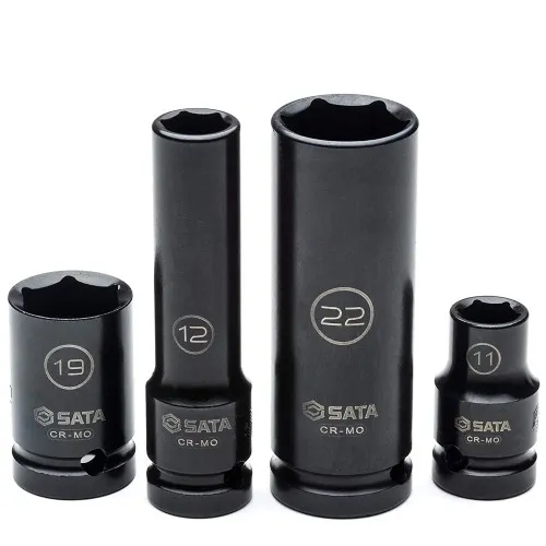 Jogo de soquete de impacto sextavado 10 a 24 mm encaixe 1/2
