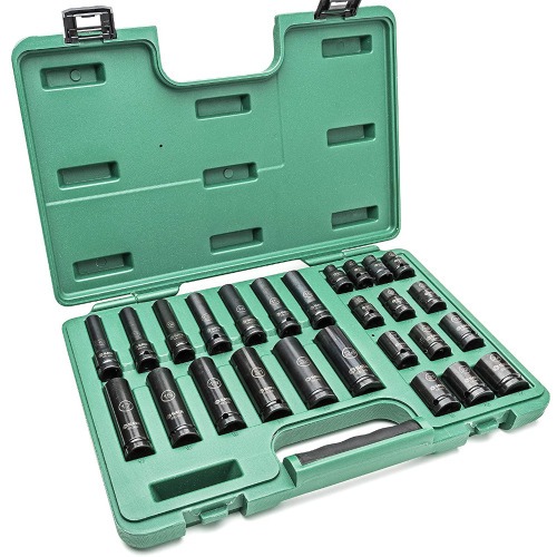 Jogo de soquete de impacto sextavado 10 a 24 mm encaixe 1/2 Jogo de soquete de impacto sextavado 10 a 24 mm encaixe 1/2