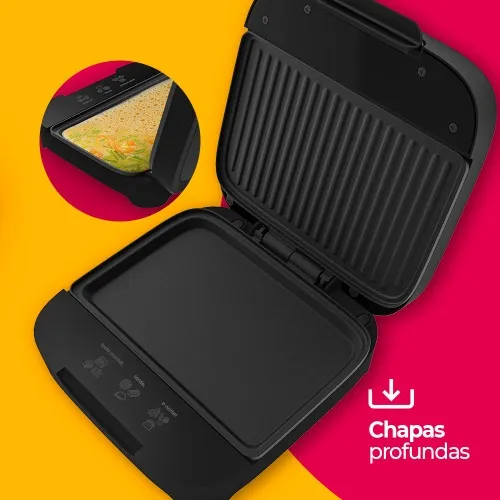 Sanduicheira Grill antiaderente 750W com botão liga/desliga Click - SAN400  110V