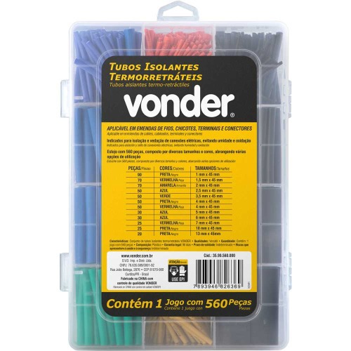 Jogo de tubos isolantes termorretrteis 560 peas
